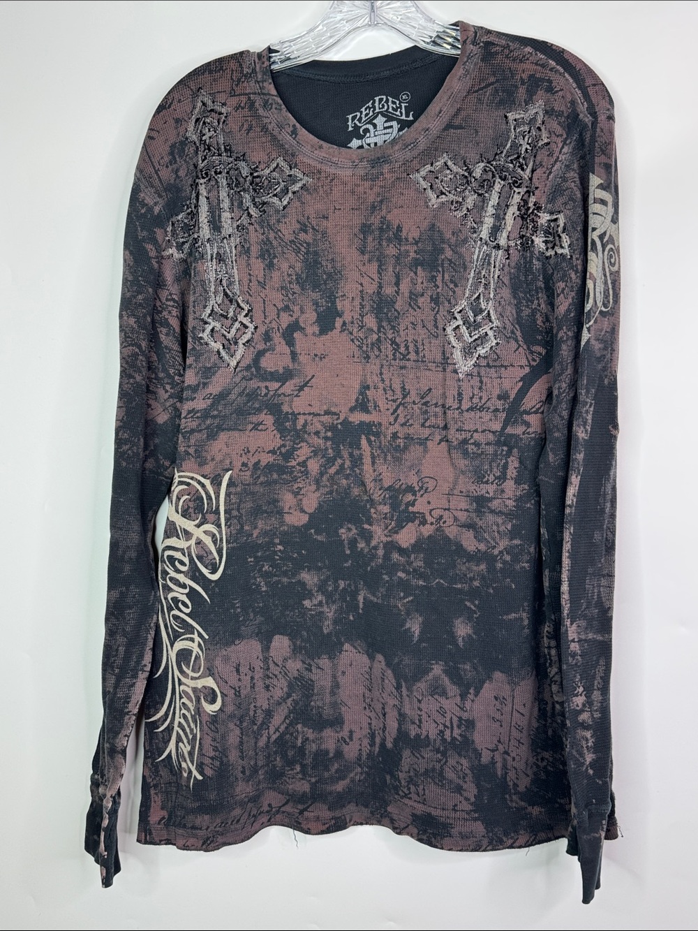 Rebel Saints Affliction Long Sleeve Thermal Shirt Size XL